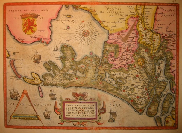 Ortelius Abraham (1528-1598) Hollandiae antiquorum Catthorum sedis nova descriptio... 1603 Anversa, Jean Baptiste Vrients